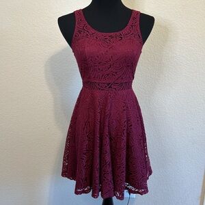 American Rag Maroon Crochet Dress - M
